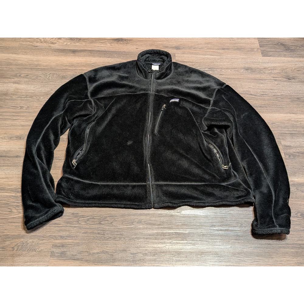 Patagonia R2 Regulator Full Zip Deep Pile Fleece Jacket Mens XXL Black Gorpcore